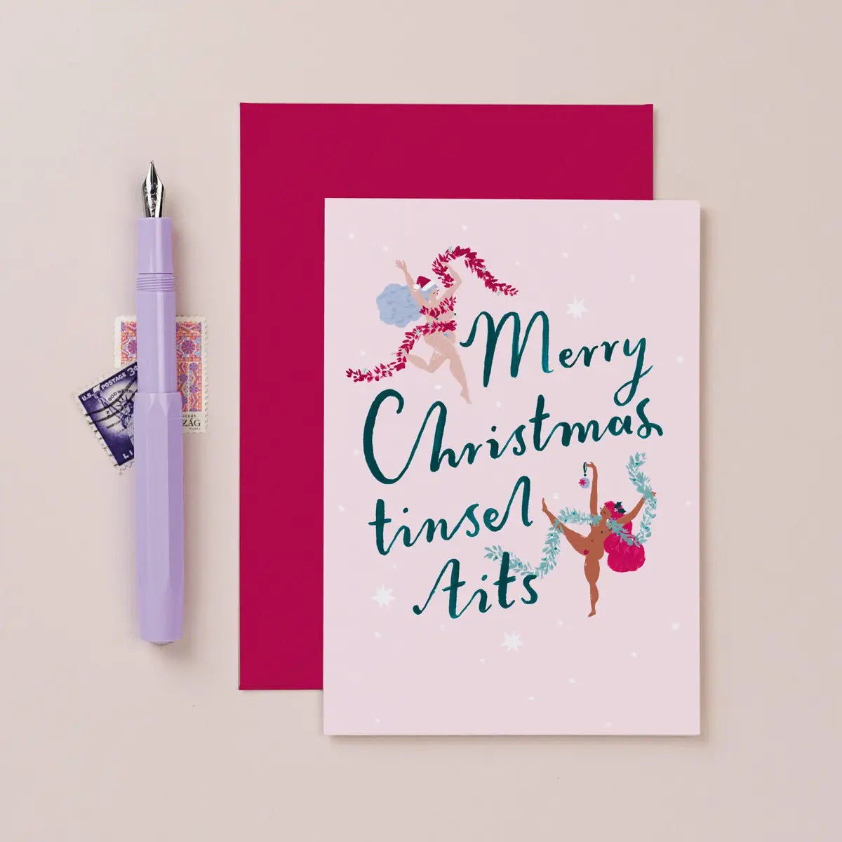 Tinsel Tits - Greeting Card