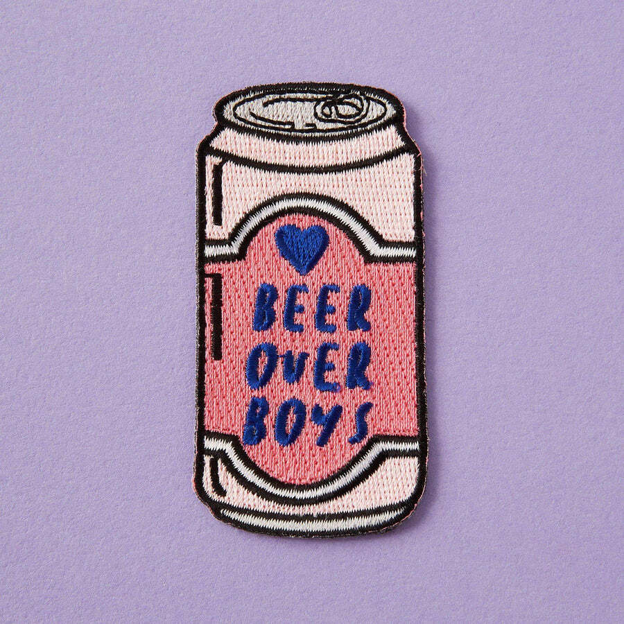 Beer Over Boys Embroidered Iron On Patch