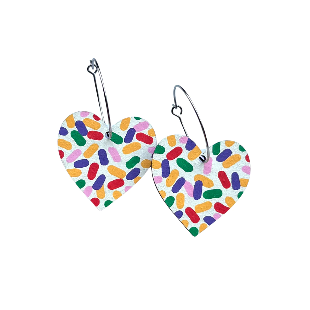 Confetti Hearts Large Dangles - Ivy & Ginger