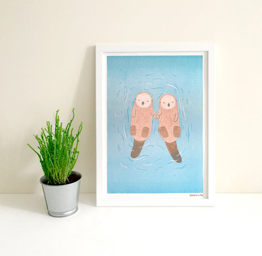 Otter Pair - A4 Print