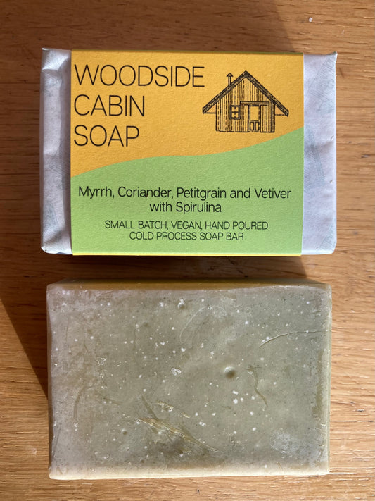 Myrrh, Coriander, Petitgrain and Vetiver with Spirulina Soap