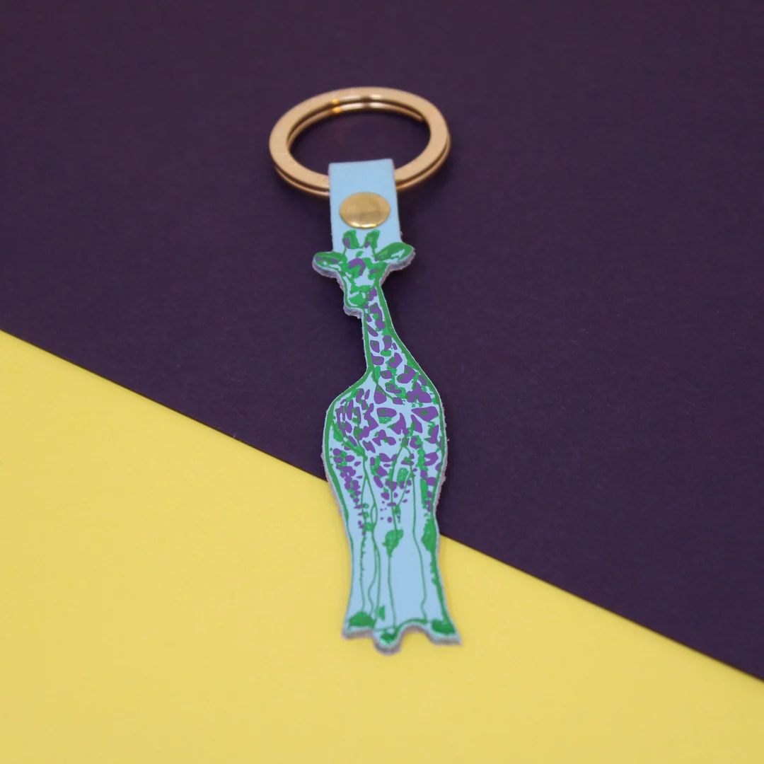 Giraffe Keyring - Blue