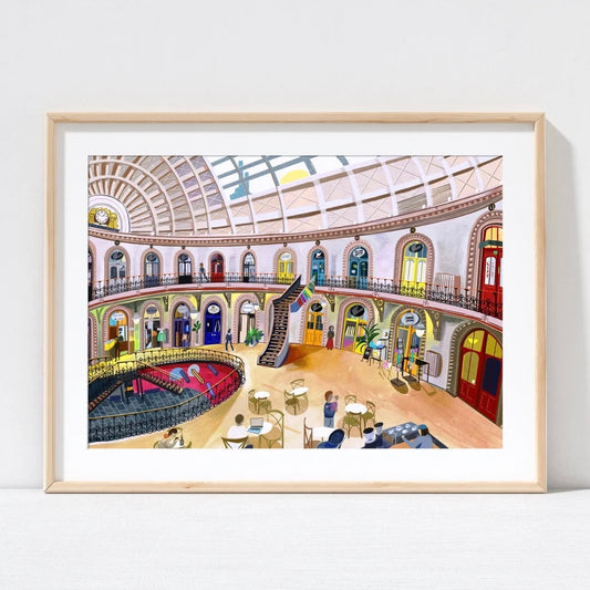 Leeds Art Print, Corn Exchange Interior - A4