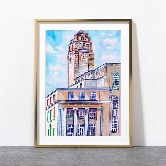 Leeds Art Print, University of Leeds, Parkinson Building - A4