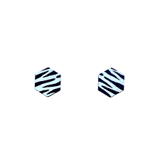 Zebra Print Hexagon Small Studs - Ivy & Ginger