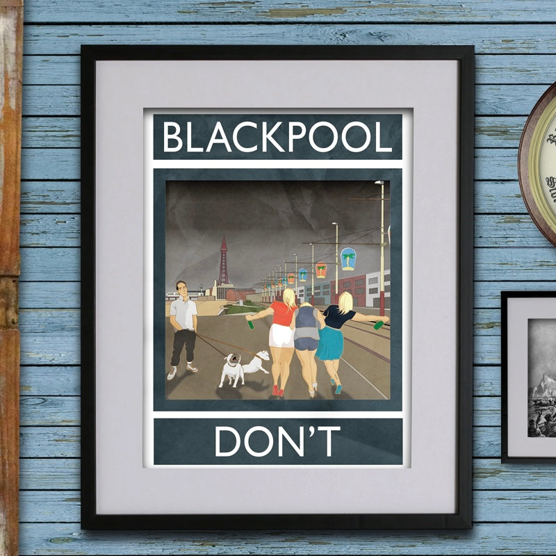 Blackpool Rubbish Seaside Print - A4