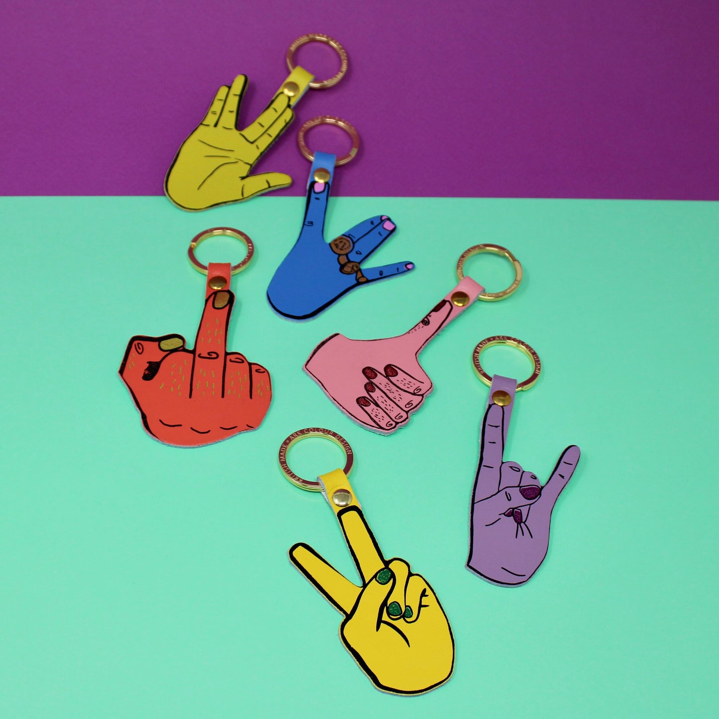 Peace Hand Sign Keyring