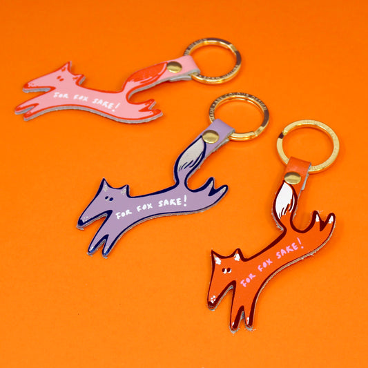 For Fox Sake Keyring - Pink